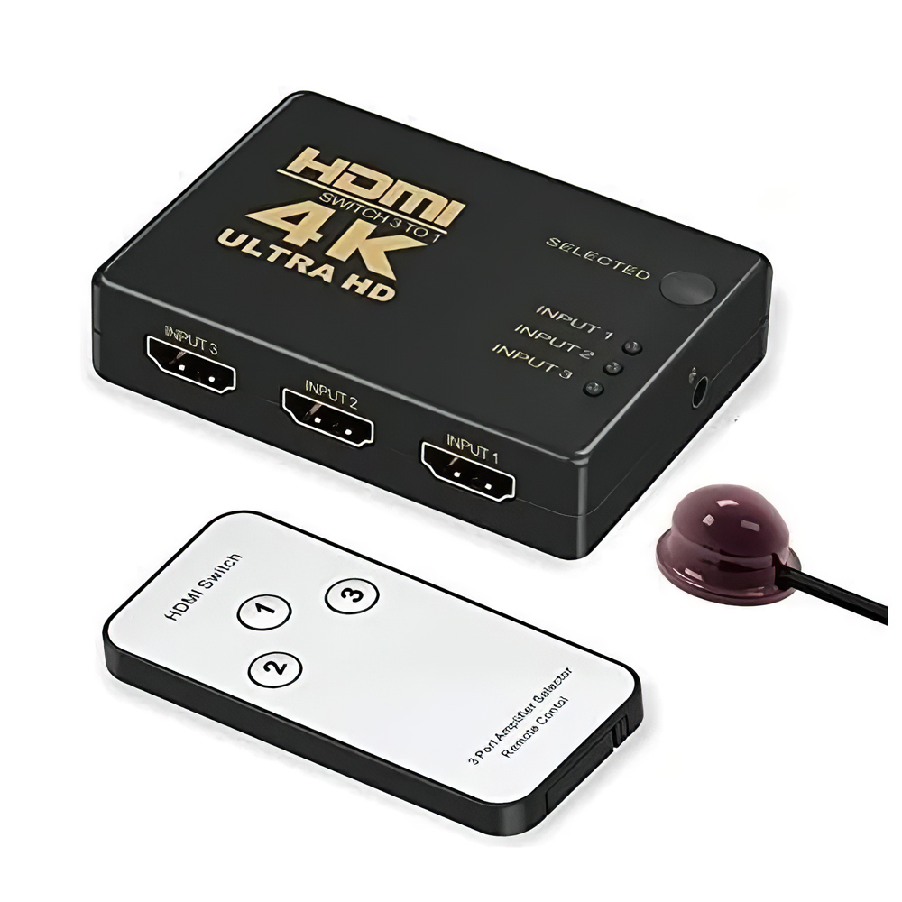 Switch HDMI 3 Entradas 4K ( Con Control Remoto )