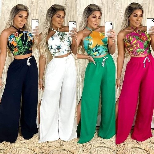 calça social feminina cintura alta pantalona