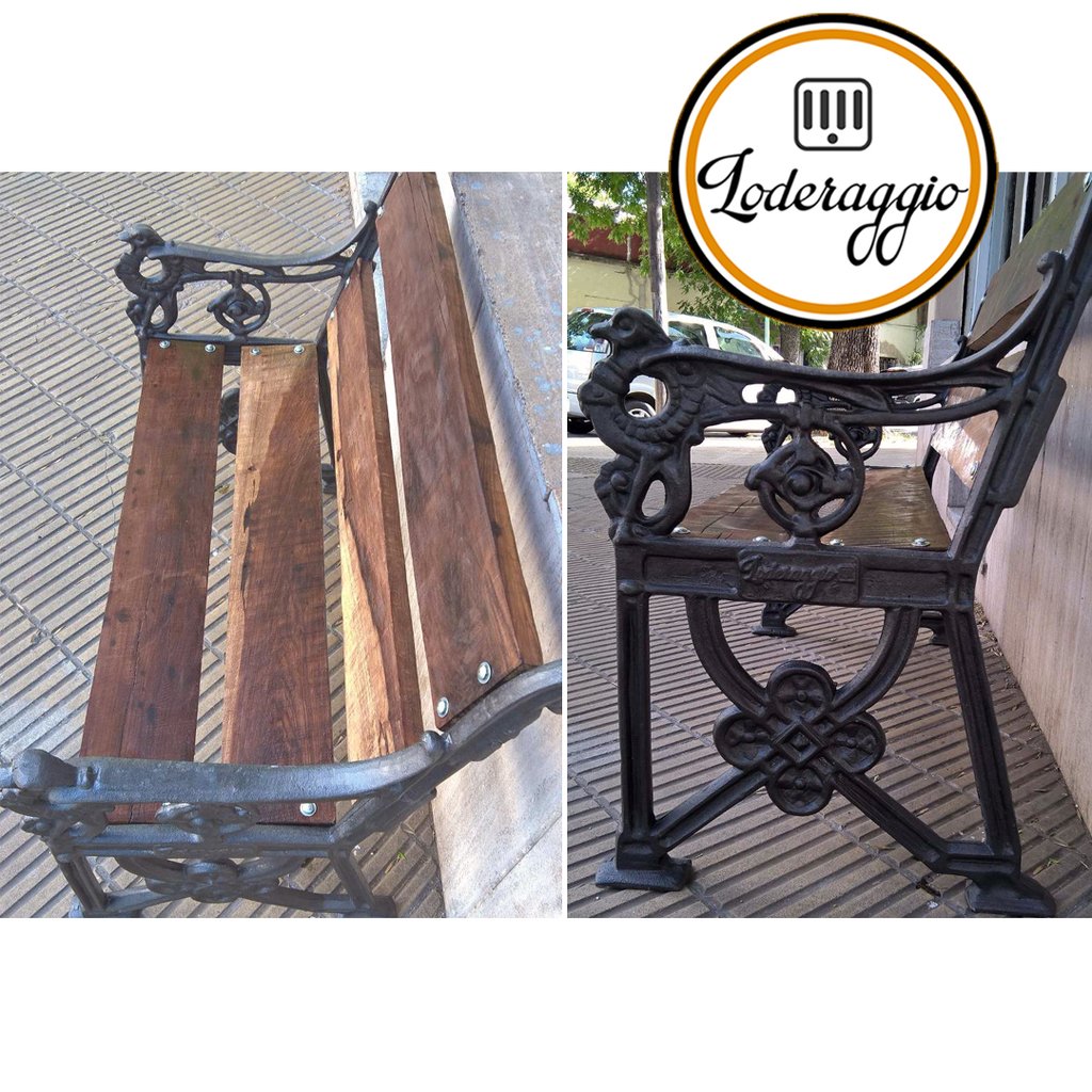 Banco de Jardín Hierro + Madera Dura Recuperada