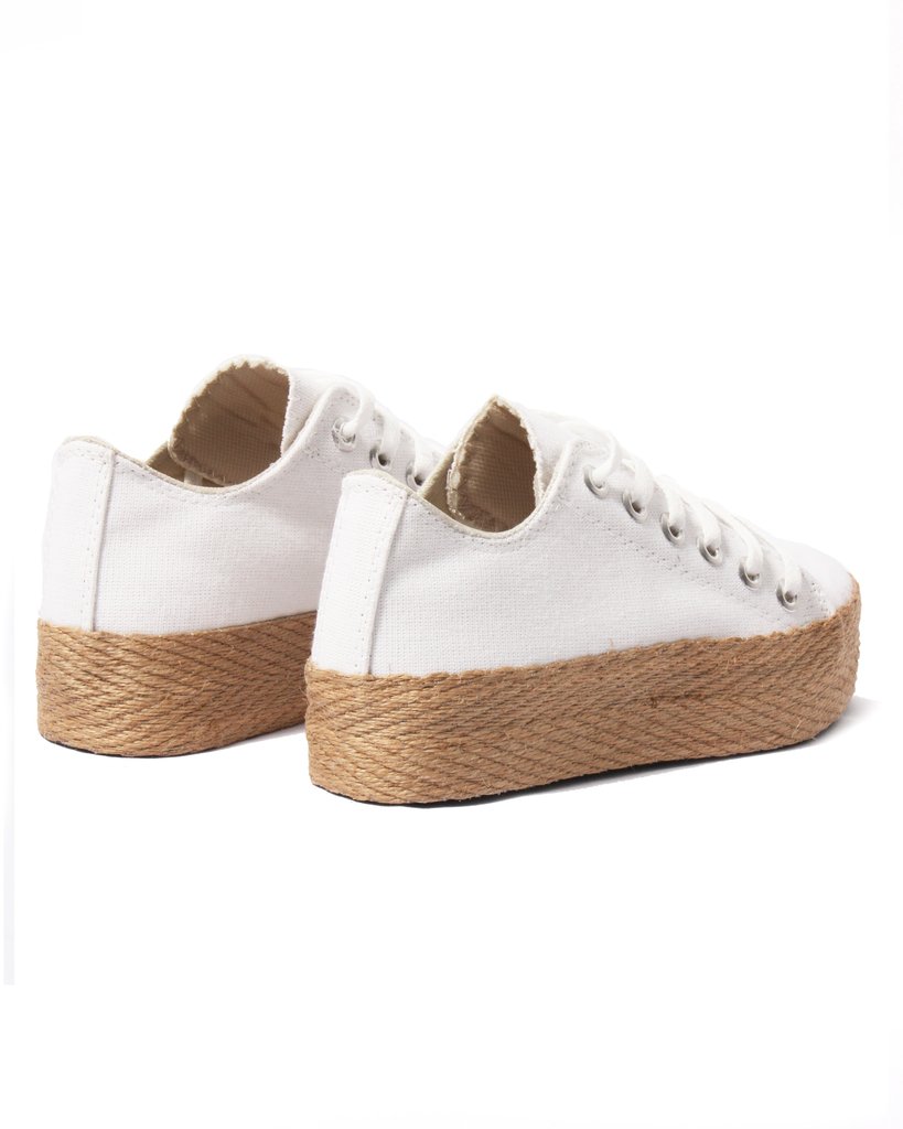 Alpargatas Blancas Para Mujer Sandalia Negra Con Plataforma De