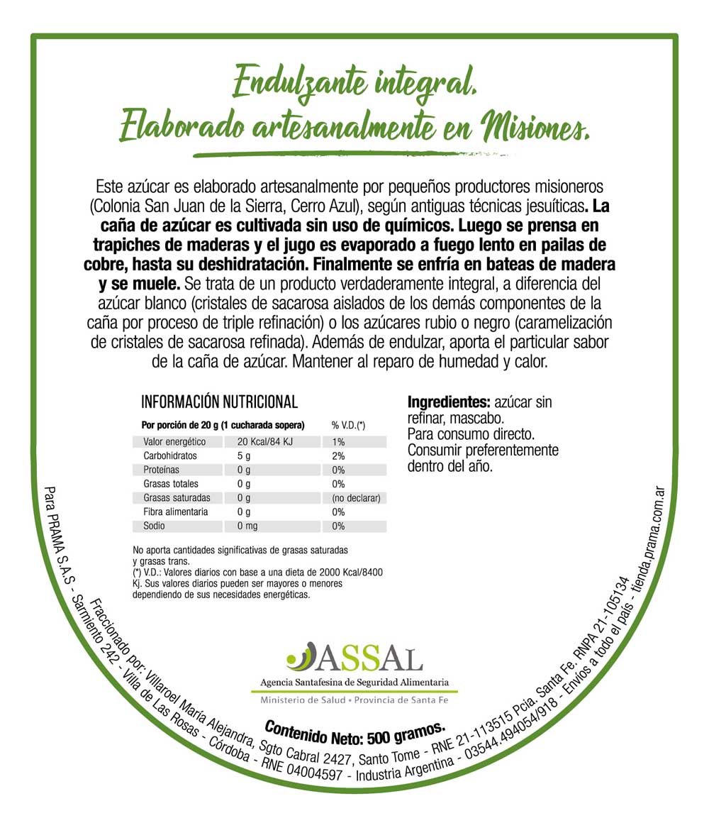 Azúcar Mascabo Integral Prama