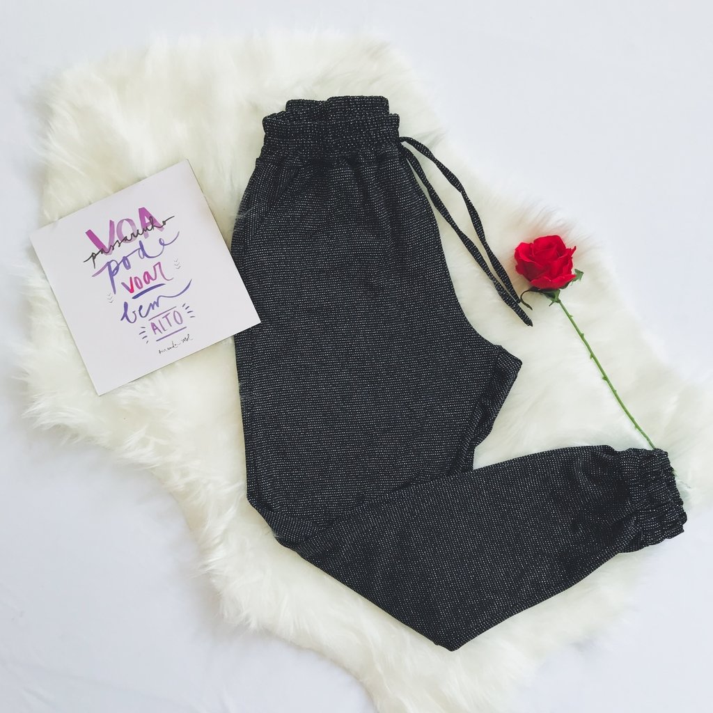 calça jogger feminina lurex