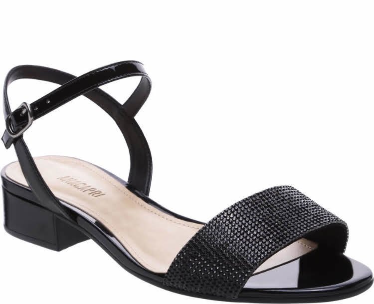 sandalia preta com brilho