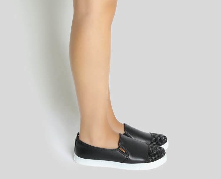 tênis slip on glam preto