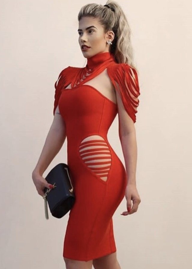 vestido de bandagem curto