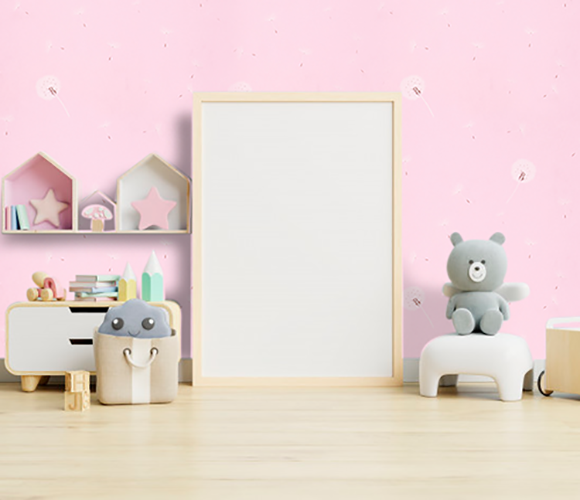 PAPEL DE PAREDE INFANTIL ALGODÃO ROSA ROLO 10 METROS PAPEL DE PAREDE INFANTIL ALGODÃO ROSA ROLO 10 METROS
