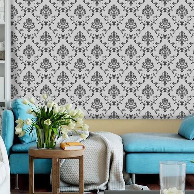 Papel de Parede Arabesco Cinza Papel de Parede Arabesco Cinza